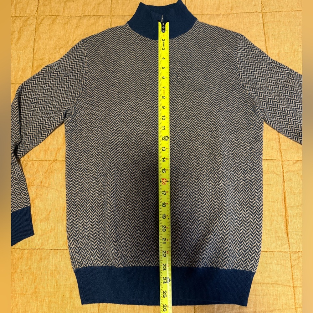 J.Crew Cashmere Quarter Zip Herringbone - Picture 9 of 10